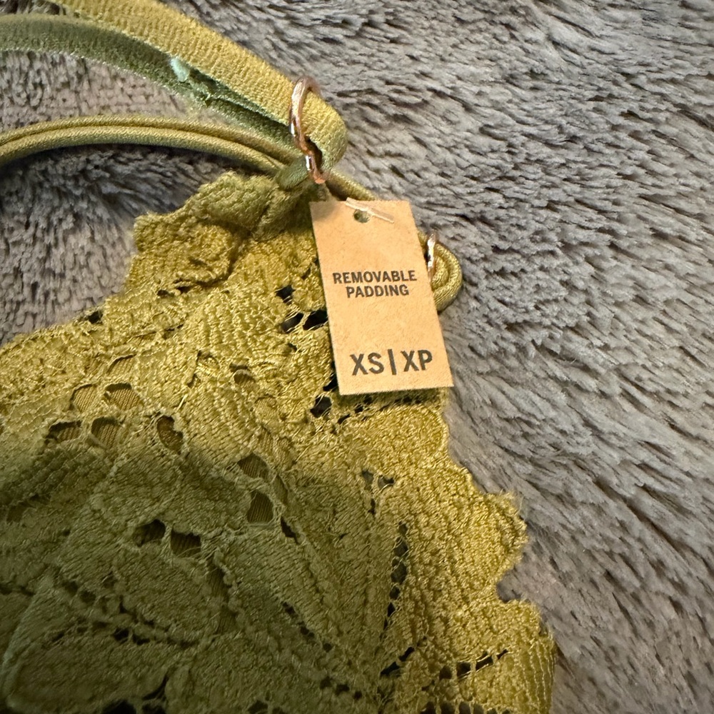 Pink Victoria Secret Olive Green Lace Bralette Top NWT XS - Picture 2 of 4